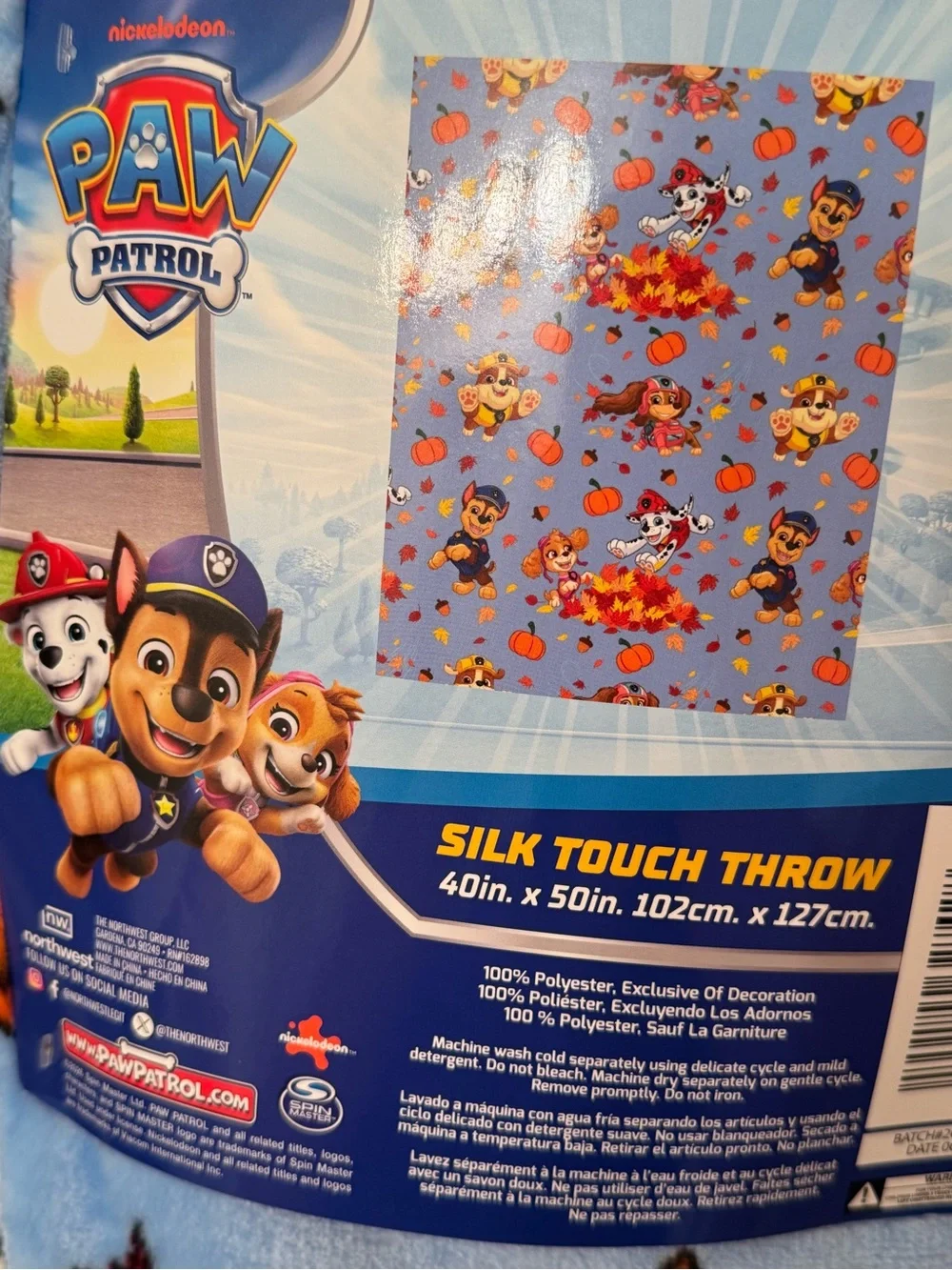 Paw Patrol Kids Blue Fall Fleece Blanket